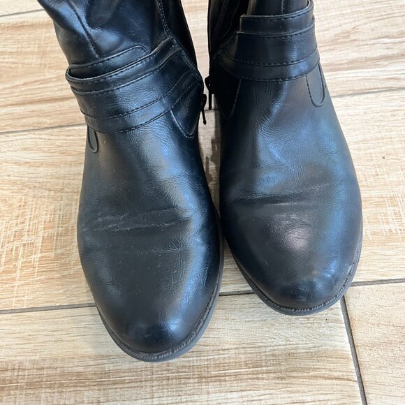 Womens Bamboo Black Riding Boots - 8 - Picture 3 of 8